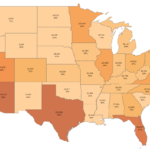 US Higher Ed Exclusively Distance Education Enrollments by State